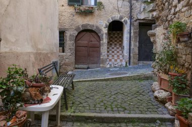 Guarcino sokakları, İtalya 'nın Frosinone eyaletinde antik bir kasaba..