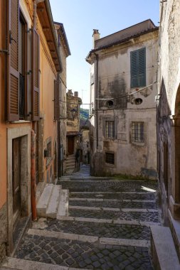 Guarcino sokakları, İtalya 'nın Frosinone eyaletinde antik bir kasaba..