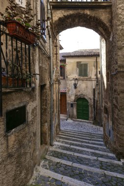 Guarcino sokakları, İtalya 'nın Frosinone eyaletinde antik bir kasaba..