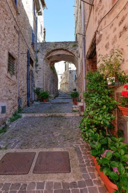 Guarcino sokakları, İtalya 'nın Frosinone eyaletinde antik bir kasaba..