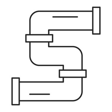 Su borusu vektörü izole. Boru hattı sembolü tasviri. Mühendislik, tesisat ve konstrüksiyon konsepti. Ev onarımı.