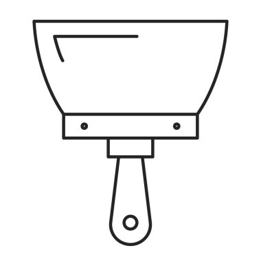 Oyun bıçağı ikonu vektörü izole edildi. Ev onarımı ve inşaat için basit bir spatula sembolü. Çalışma aracı.