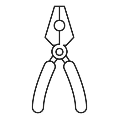Pliers icon vector isolated. Work tool, concept of house repair. Construction work. Metal equipment.
