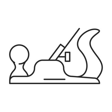 Plane tool icon vector isolated. Line symbol of a tool for a wood. Carpentry equipment.