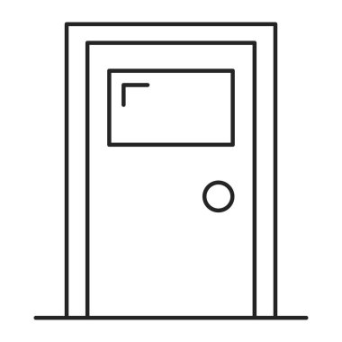 Door icon vector isolated. Line symbol of architectural element. Entrance to building. Simple design.