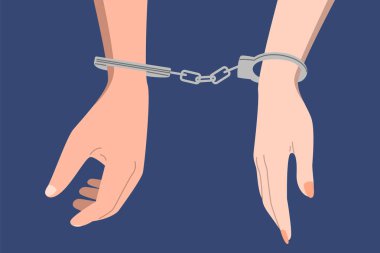 Kelepçeli bir çift. Erkek ve kadın elinin birbirine zincirlenmiş halinin temsili temsilcisi. Eş bağımlılık kavramı, mutsuz ilişki.