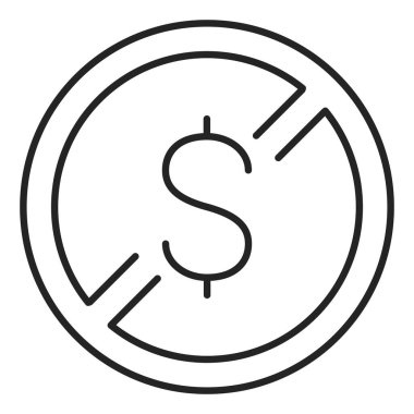 Dur işareti vektöründeki dolar izole edildi. ABD para birimi sembollü yasaklama simgesi. Ekonomik durgunluk ve küresel mali kriz.