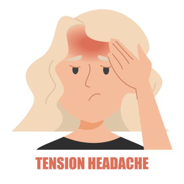 Gerilim baş ağrısı çeken kadın izole edildi. Yorgun kadın, stres ve yorgunluk. Başımda ağrı var. Sağlık sorunu. Başı ağrıyan mutsuz kız.