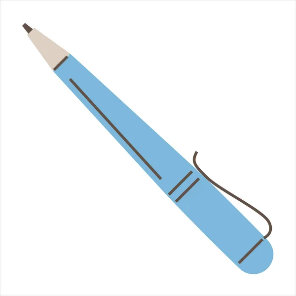 Ballpoint Pen Vector Isolated Cute Doodle Pen Illustration Office School — Stock Vector