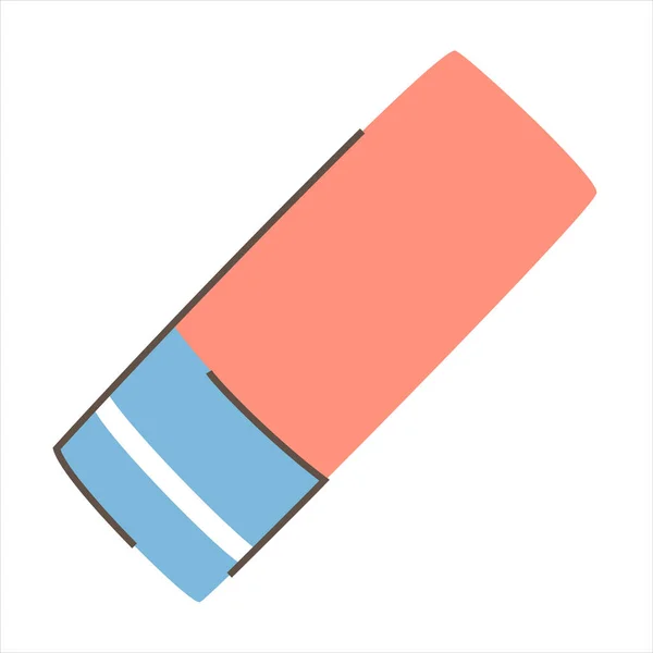 Borrador Azul Rojo Aislado Ilustración Equipos Papelería Oficina Herramienta Escolar — Vector de stock