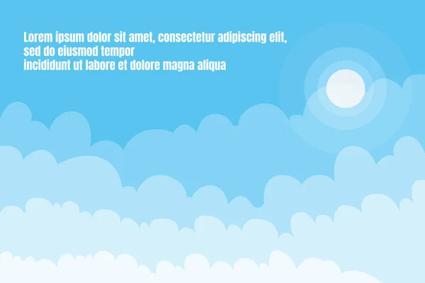 Blauer Himmel Mit Wolken Banner Hintergrund Vektor Illustration Der Hellen — Stockvektor