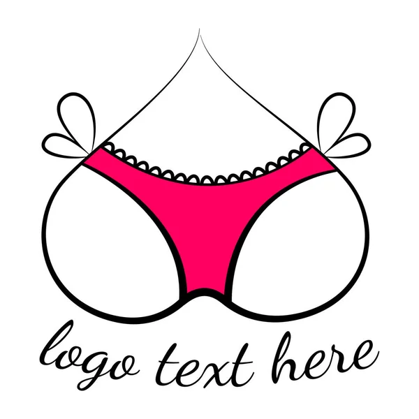 Dessous Shop Logo Vektor Isoliert Sexy Roter Schriftzug Für Weibliche — Stockvektor