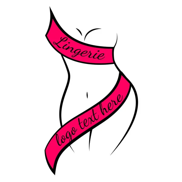 Dessous Shop Logo Vektor Isoliert Sexy Rote Logos Für Weibliche — Stockvektor