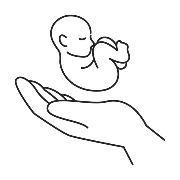 Baby Hand Icoon Vector Geïsoleerd Symbool Van Baby Moeders Hand — Stockvector