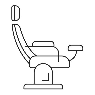 Jinekolojik sandalye ikonu vektörü izole edildi. Tıbbi ekipmanların çizgi sembolü. Jinekoloji, tıp ve sağlık hizmetleri kavramı. Kadın Sağlığı.