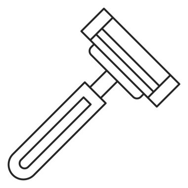 Ustura çizgisi ikon vektörü izole edildi. Saç temizleme aletinin sembolü. Cilt bakım ekipmanları, kişisel hijyen. Keskin bir jiletin çizgi simgesi.