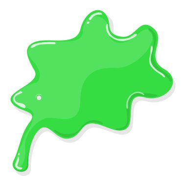 Yeşil balçık sıçrama vektörü izole edildi. Yeşil su birikintisinin resmi. Zehirli radyoaktif sıvı..