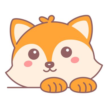 Şirin tilki kafası ikon vektörü izole edildi. Komik turuncu bir hayvan tasviri. Sevimli yavru tilki. Pankart için tasarım ögesi.