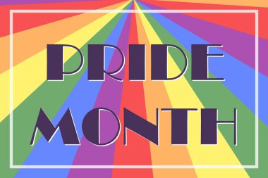 Pride month vector banner. Colorful design for a web banner. Month of homosexual and transgender persons. Rainbow poster. Celebration of diversity. clipart