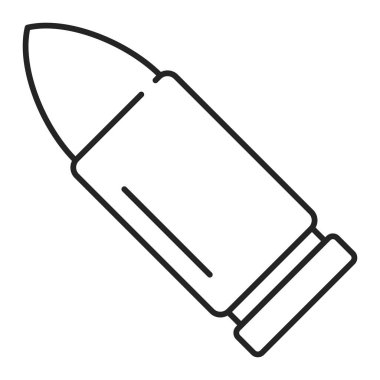 Kurşun çizgisi ikon vektörü izole edildi. Askeri sembol, tehlikeli silah mühimmatı..