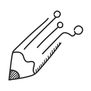 Üretken yapay zeka ikon vektörü izole edildi. Doodle çizimi, modern teknoloji kavramı. Yapay zeka yeniliği, resimler otomatik üretim.