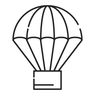Askeri paraşüt hattı ikon vektörü izole edildi. Kutulu bir uçuş taşımacılığının sembolü.