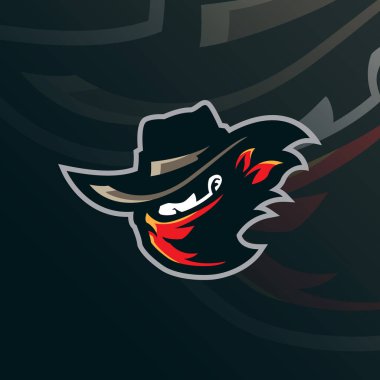 Bandits mascot logo design with modern illustration concept style for badge, emblem and t shirt printing. Bandits head illustration for sport team. clipart