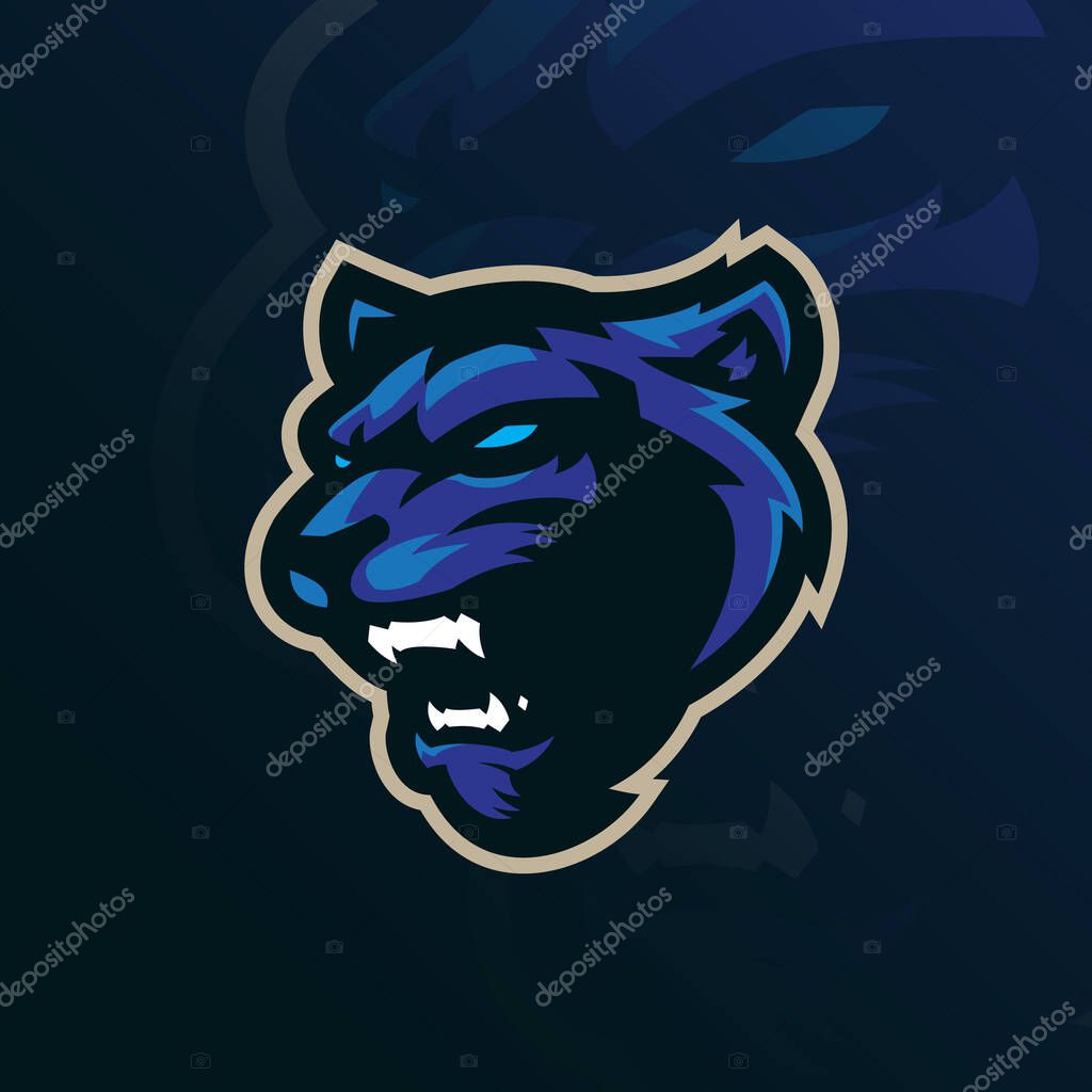 Panther mascot logo design with modern illustration concept style for badge, emblem and t shirt printing. Panther head illustration.