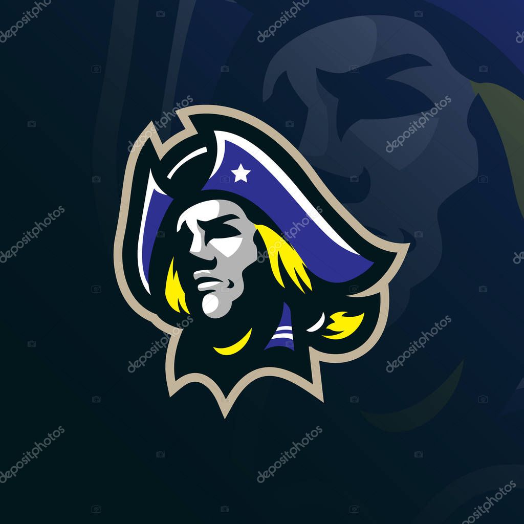 Patriot mascot logo with modern illustration concept style for badge, emblem and t shirt printing. Patriot head illustration.