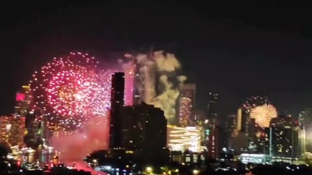 Tailandia Celebraciones Cuenta Regresiva Año Nuevo 2023 Bangkok Dic 2022 — Vídeo de stock