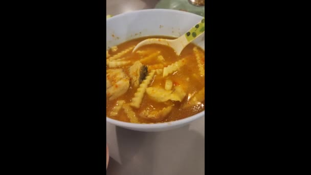 Zuppa Mista Verdure Acide Stile Cibo Tailandese — Video Stock