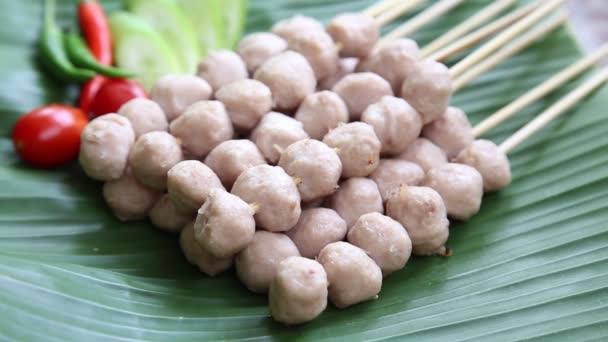 Tosty Klopsiki Smaczne Jedzenie Uliczne Tajlandii Azja — Wideo stockowe