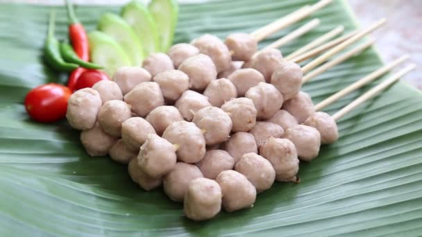 Tosty Klopsiki Smaczne Jedzenie Uliczne Tajlandii Azja — Wideo stockowe