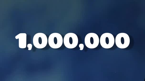Number One Million Blue Background — Stock Video