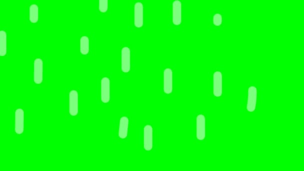 Animazione Cartoni Animati Versando Pioggia Uno Sfondo Verde Animazione Pioggia — Video Stock