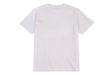 Üst görünüm beyaz arkaplanda beyaz tişört