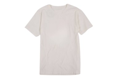 Üst görünüm beyaz arkaplanda beyaz tişört