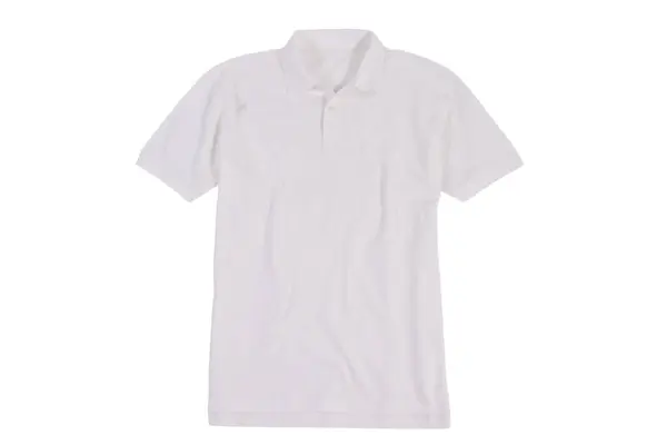 Front View Blank White Polo Shirt Template Graphic Mock — Stock Photo, Image