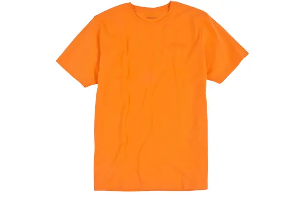 白で隔離されるオレンジ色の シャツ — ストック写真