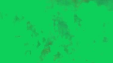 4 bin. Patlama animasyonu, bilgisayar grafikleri ateş patlaması, yeşil ekranda duman patlaması