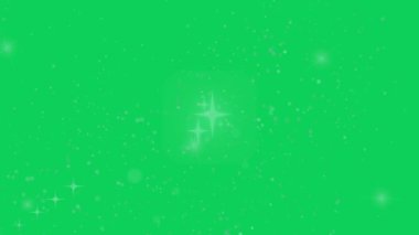 Parıltılı yeşil ekran, 3 boyutlu animasyon, Ultra Yüksek Çözünürlük, 4k video. Beyaz, parlak toz ışığı. Bokeh ışıkları arka planı etkiler. Noel 'i, partiyi, kutlamayı, doğum gününü