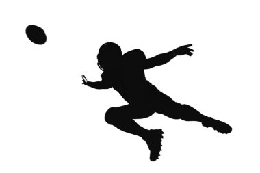 Siluet Amerikan futbolcusu. Aktif spor insanları sağlıklı oyuncular fitness siluetleri konsepti