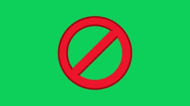 Kırmızının görünümü, yeşil ekranda, şeffaf arkaplandaki dairesel yasaklama sembolünün üzerini çizmiş.