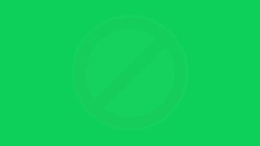 Kırmızının görünümü, yeşil ekranda, şeffaf arkaplandaki dairesel yasaklama sembolünün üzerini çizmiş.