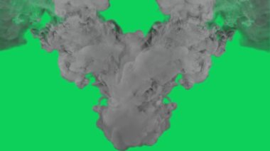 Siyah üzerine yükselen duman ve yeşil ekran şeffaf bir arkaplan için 4k çözünürlük 24p, pürüzsüz döngü böylece herhangi bir süre yaratabilirsiniz