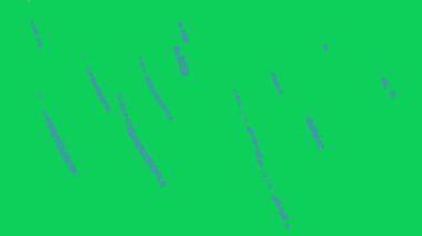 Yeşil ekran arkaplanında yağmur