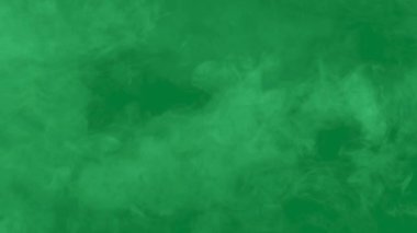 Animasyon video döngüsü yeşil ekran arkaplanı üzerinde gerçekçi duman elemanı etkisi, video geçiş için iyi