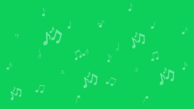 Müzik Canlandırılmış yüzen izole müzik notası 3D Müzik Notaları Akan Simülasyon