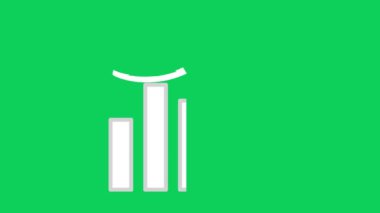 Yeşil ekran arkaplanındaki zamanla artan bir çubuk çizelgesinin canlandırması.
