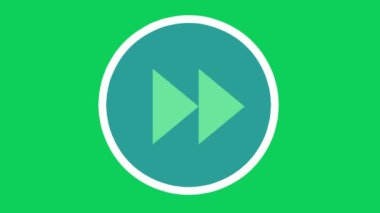 Yeşil Ekran Canlandırması Hızlı İleri İşaret İlerliyor. Video Hızlandırılmış Simge.